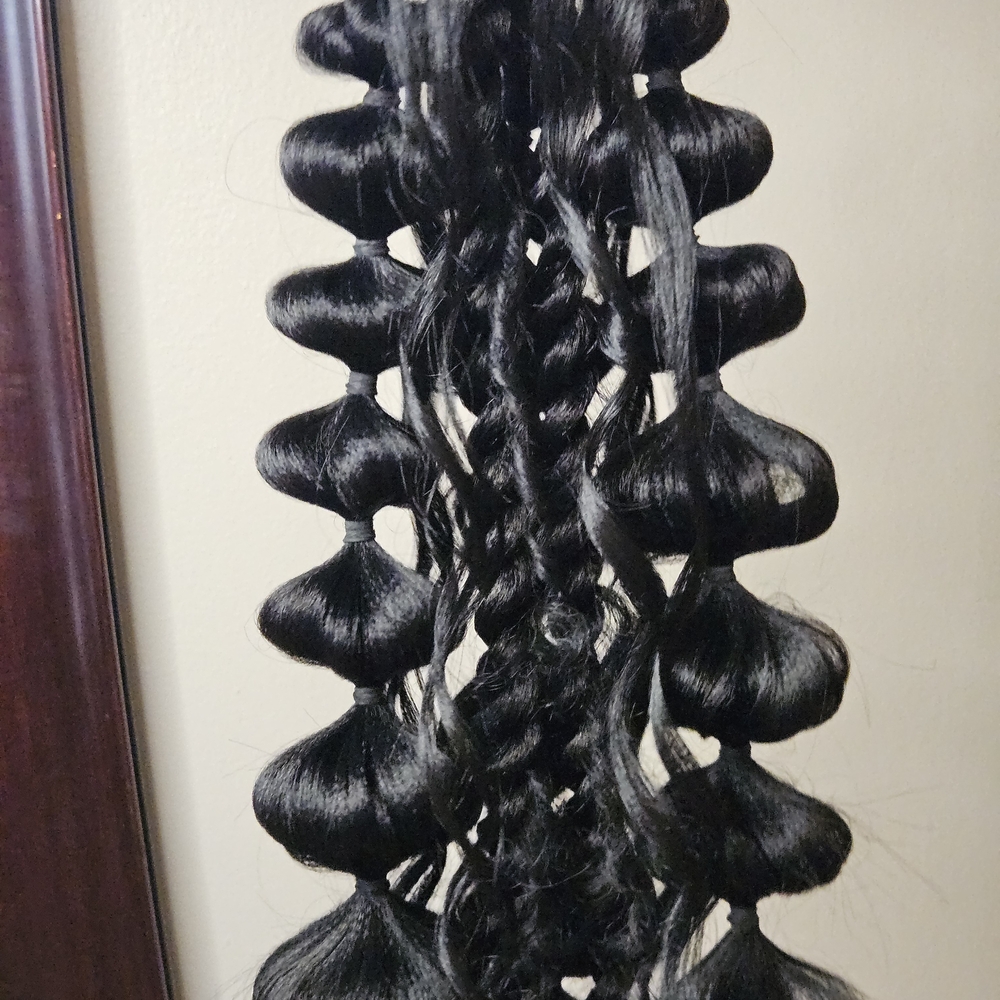 Handmade Black Bubble Hair Attachment 🖤